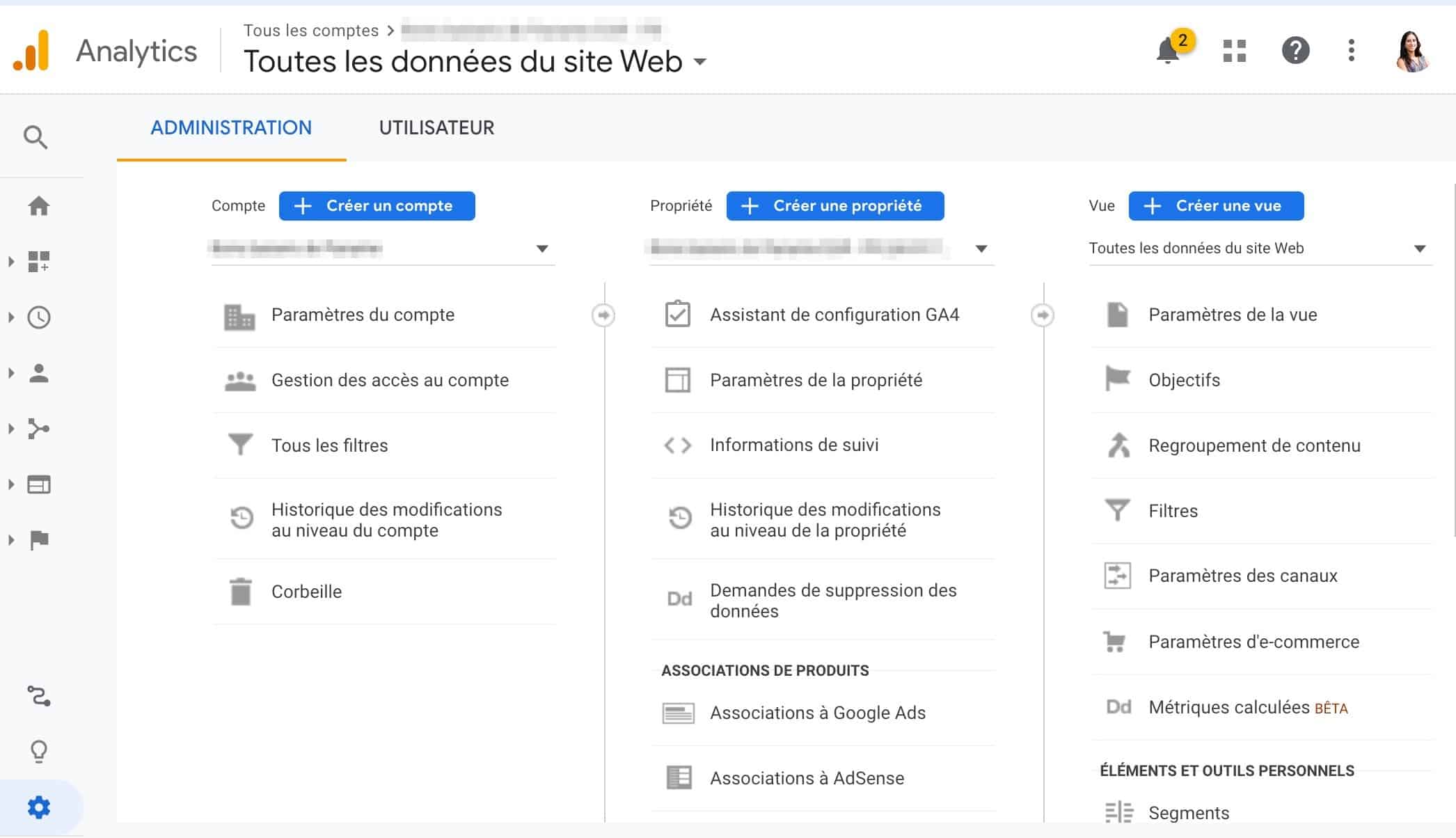 Configuration de Google Analytics 4, étape 1